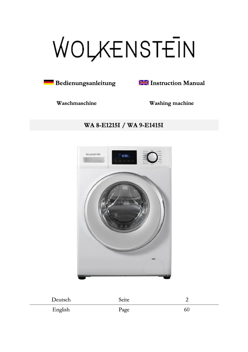 First page image of the manual for WA8-E1215I