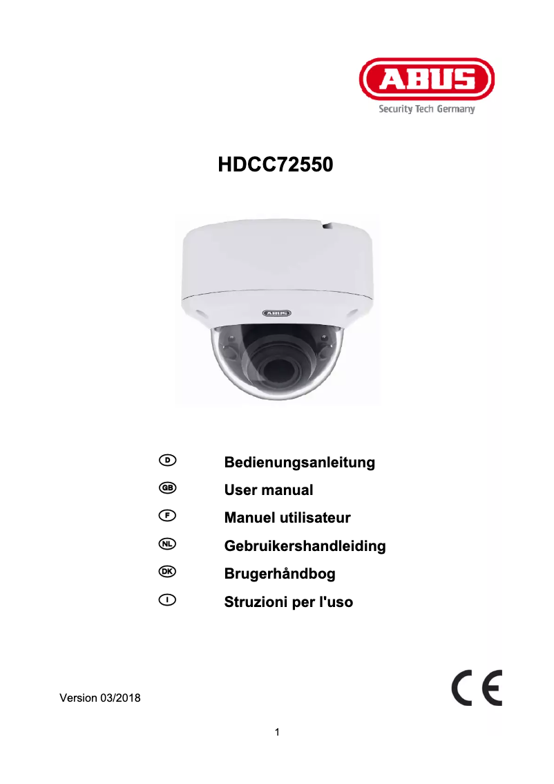 Page 1 of the manual Instruction Manual Abus HDCC72550