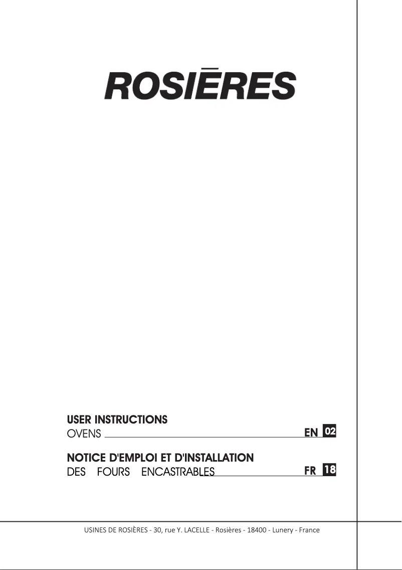 First page image of the manual for RF 8 P/E