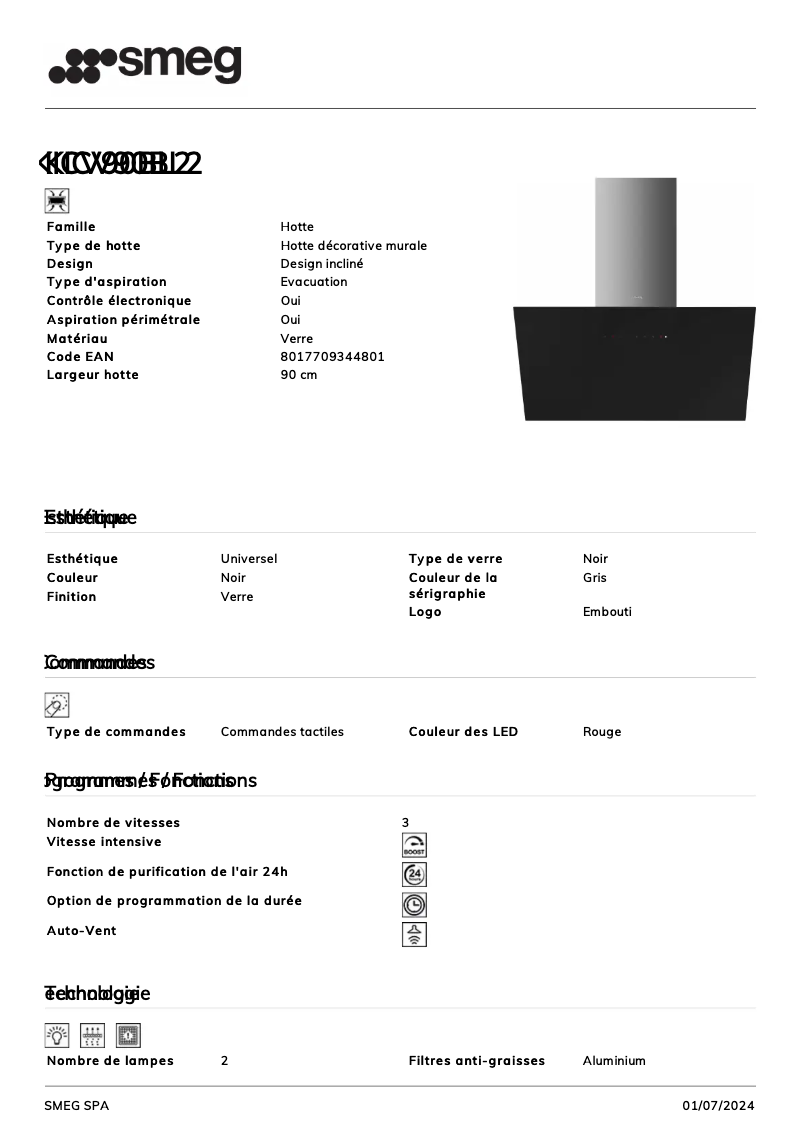 First page image of the manual for KICV90BL2