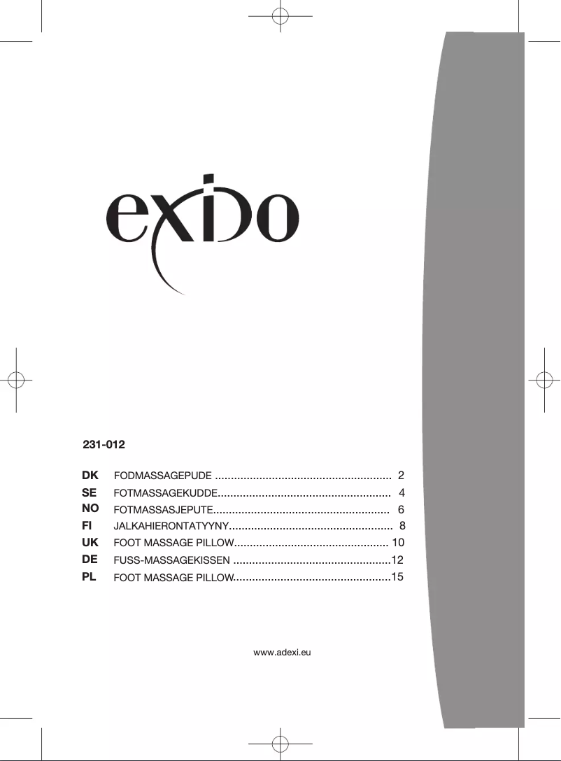 First page image of the manual for 231-012