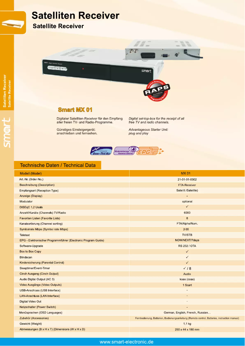 Image de la première page du manuel de l'appareil MX 01