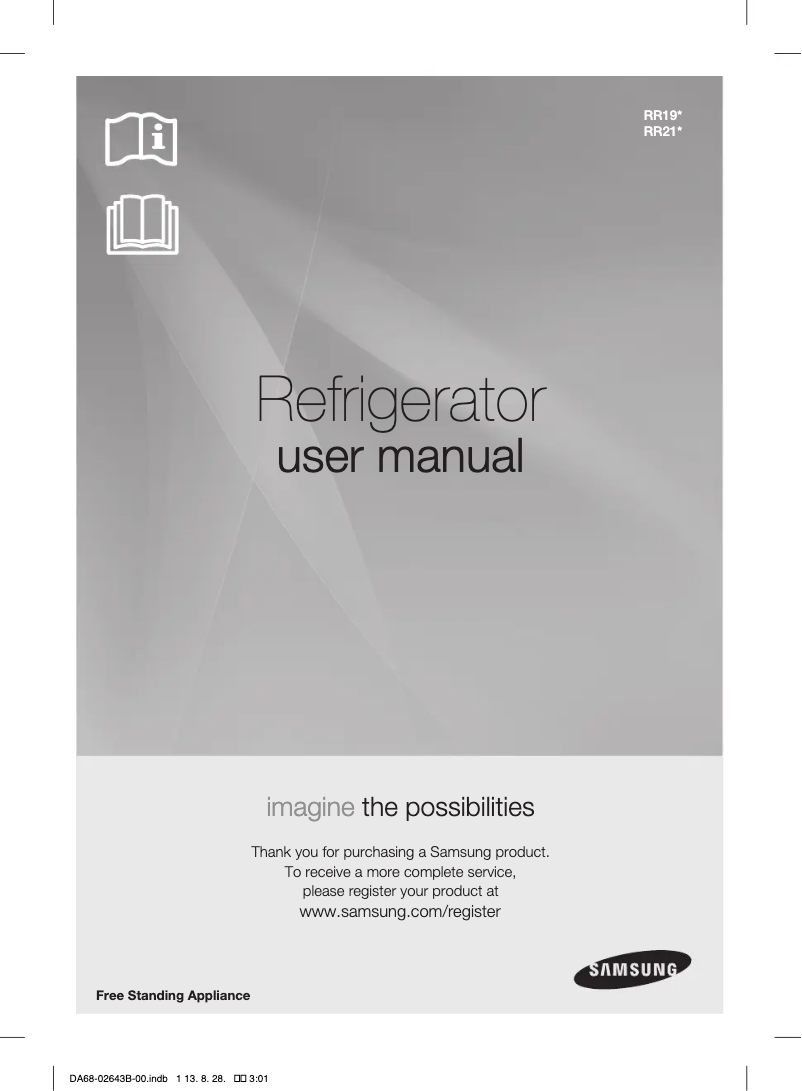 First page image of the manual for RR21J3146SA