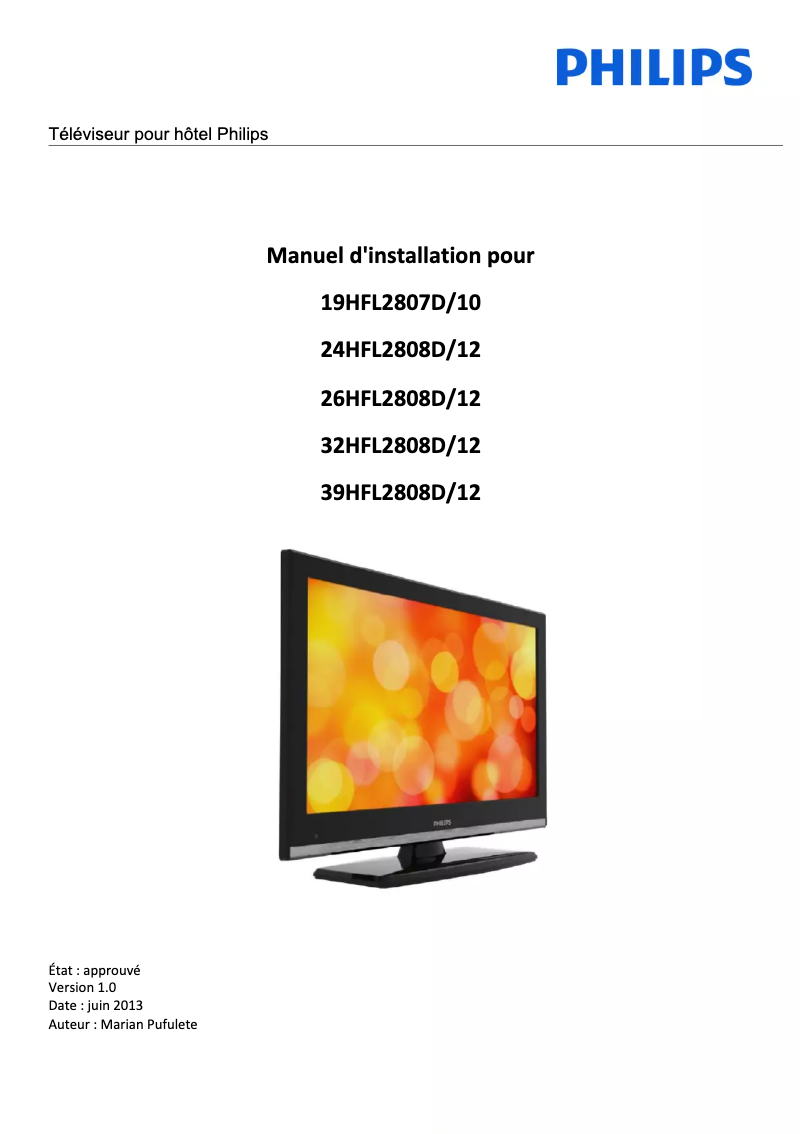 First page image of the manual for 24HFL2808D