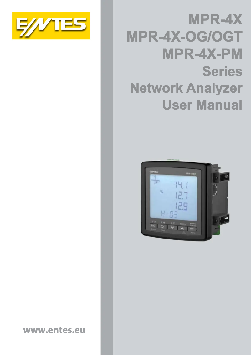 Page 1 of the manual User Manual ENTES MPR-45
