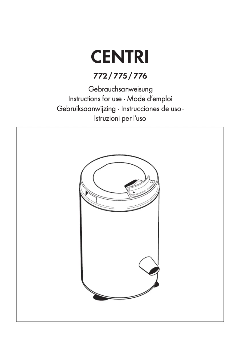 Page 1 of the manual User Manual Thomas Centri 772