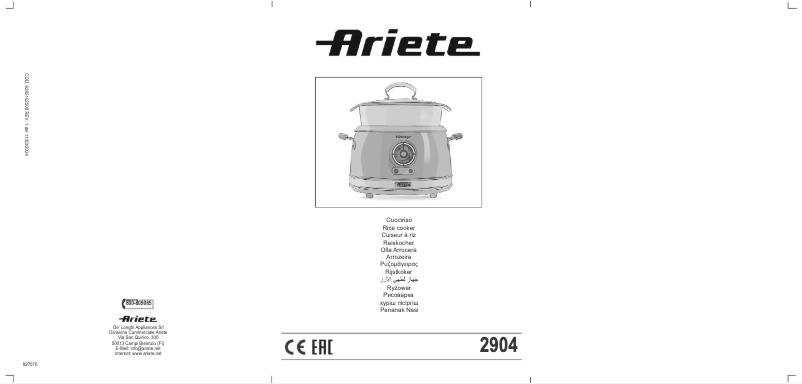 Page 1 of the manual User Manual Ariete 2904