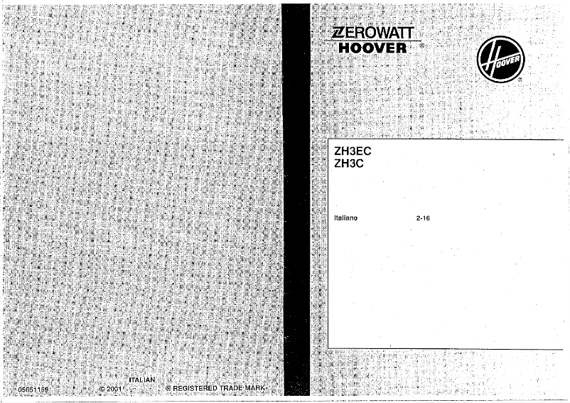 Page 1 of the manual User Manual Zerowatt-Hoover AB ZH 3 C