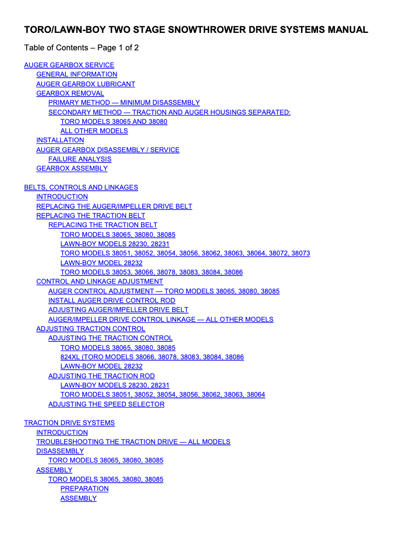 First page image of the manual for 38056