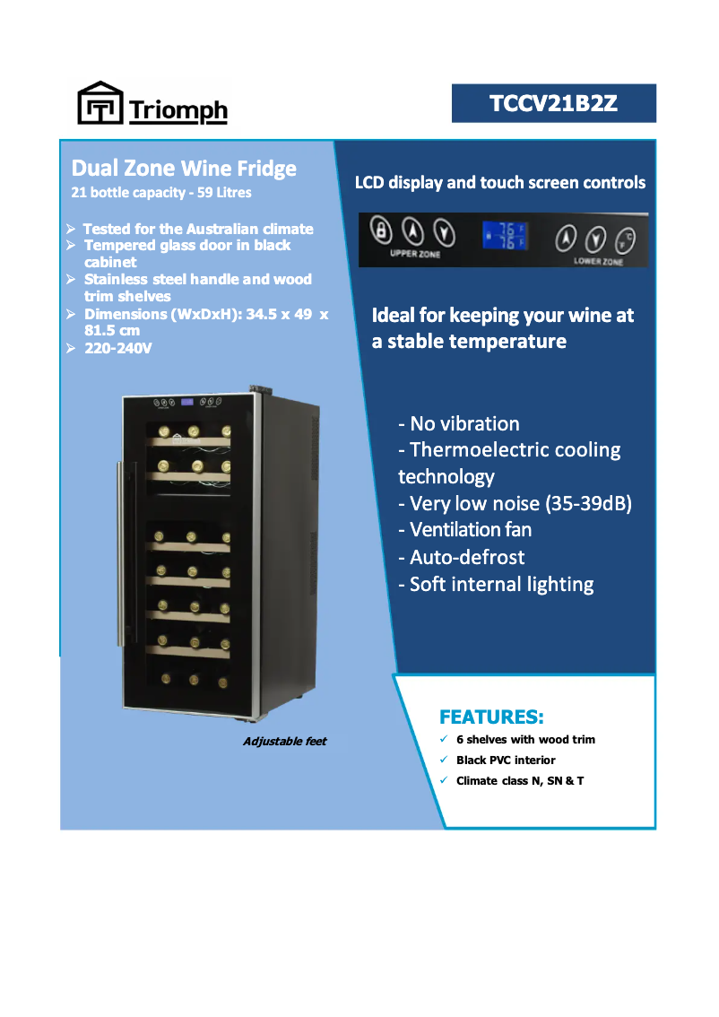 First page image of the manual for TCCV21B2Z