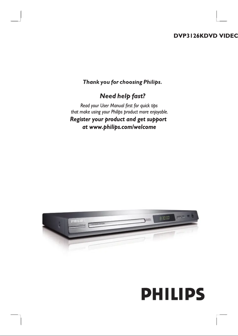 First page image of the manual for DVP3126K