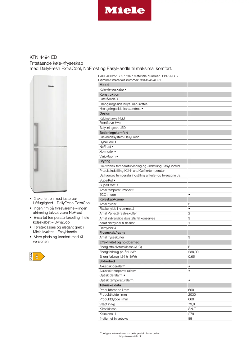 First page image of the manual for KFN 4494 ED