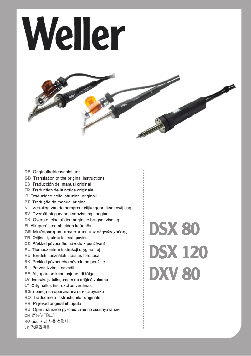 Page 1 of the manual User Manual Weller DXV 80