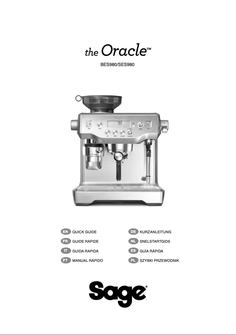 Page 1 of the manual User Manual Sage the Oracle SES980