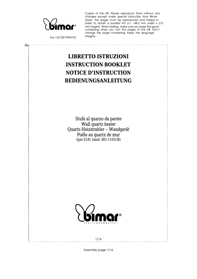 First page image of the manual for S181.EU