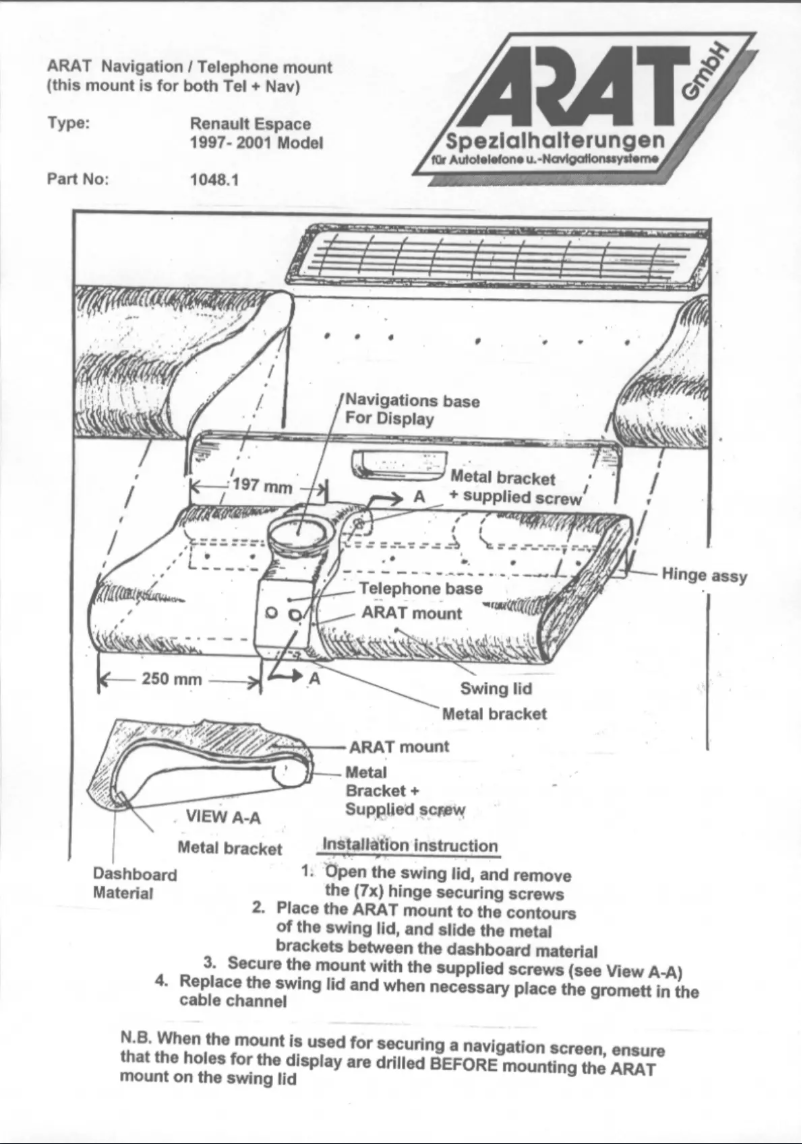 Page 1 of the manual User Manual Arat NS1048.1