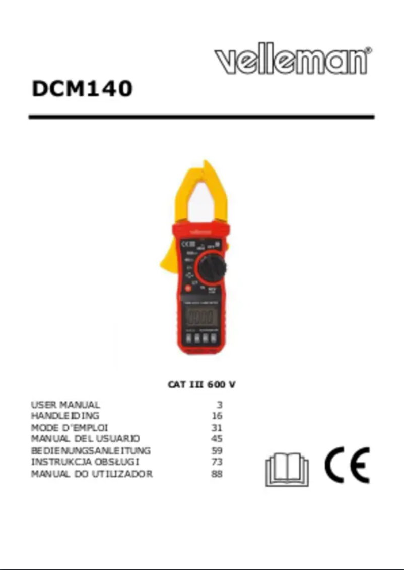 Page 1 of the manual User Manual Velleman DCM140
