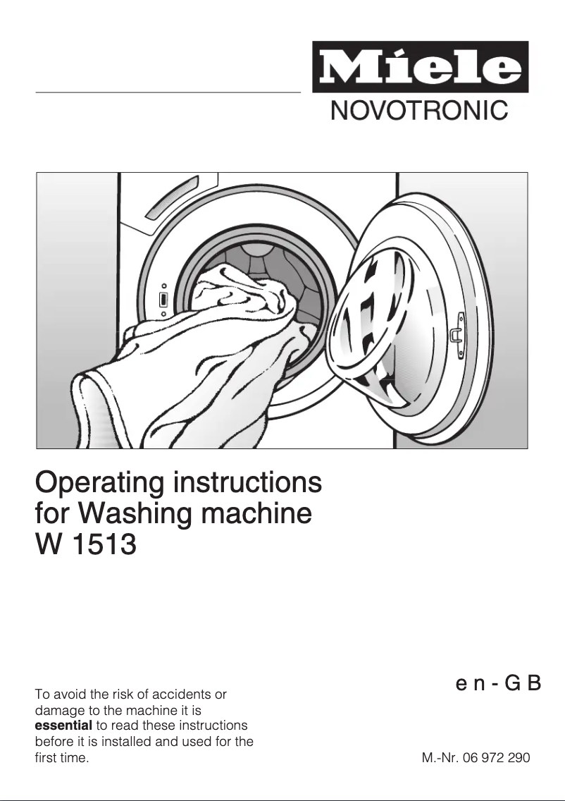 First page image of the manual for W 1513