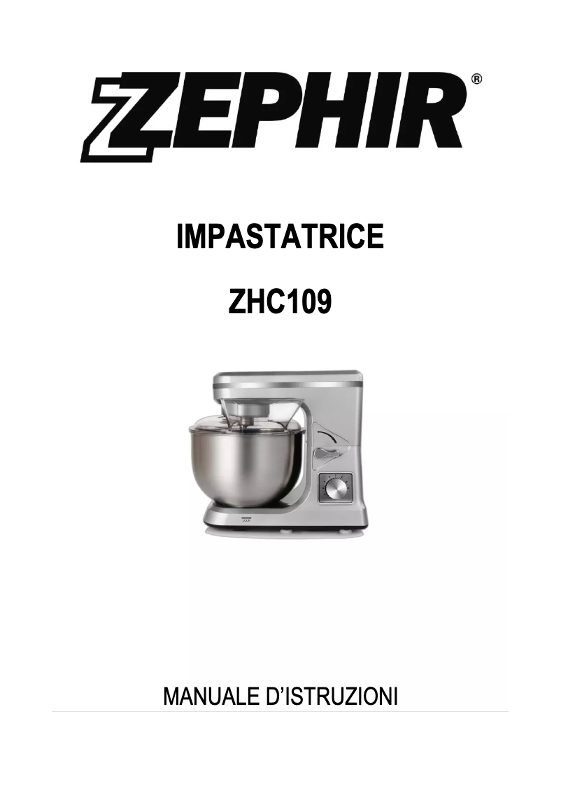 Page 1 de la notice Manuel utilisateur Zephir ZHC109