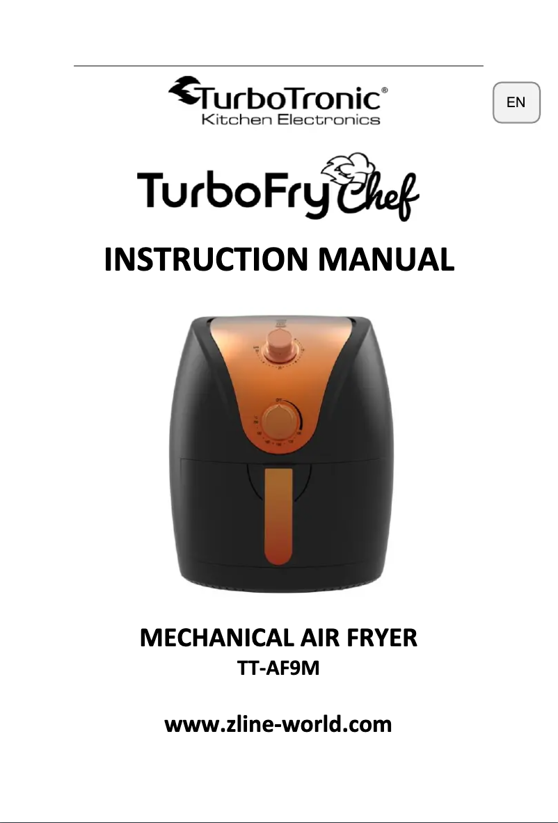 First page image of the manual for TurboFry Chef TT-AF9M