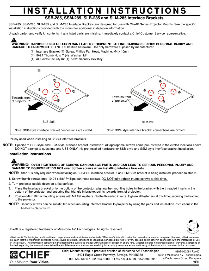 First page image of the manual for RSMA285