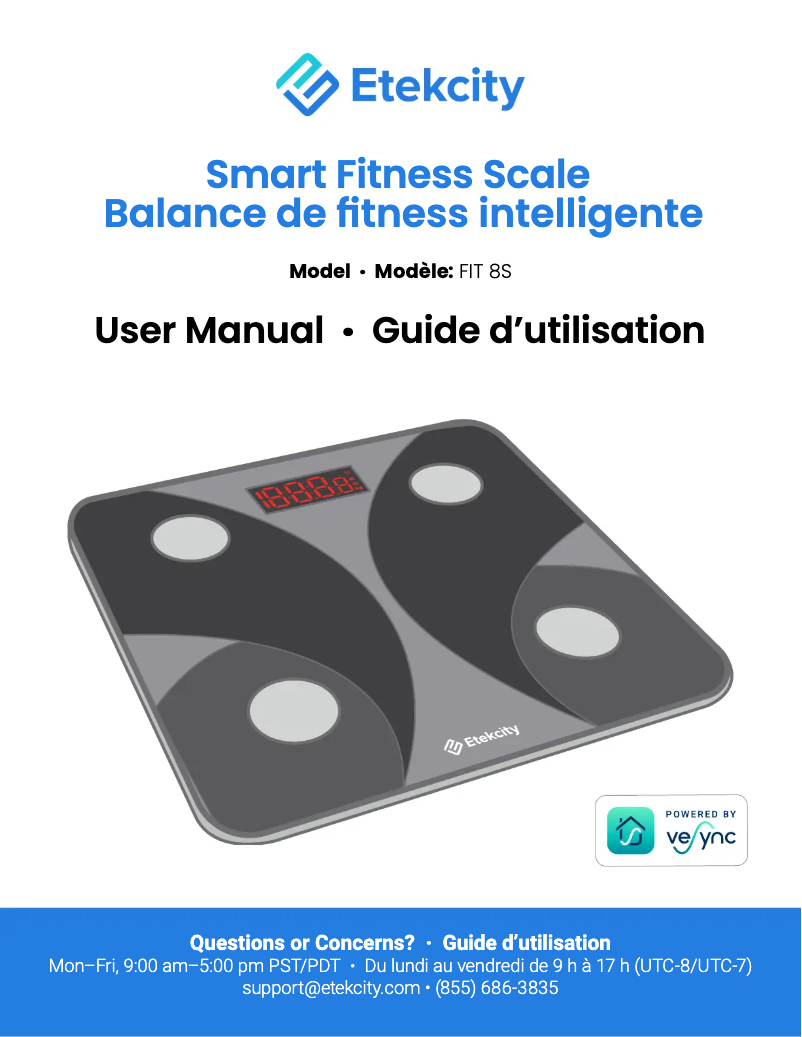 Page 1 of the manual User Manual Etekcity FIT 8S