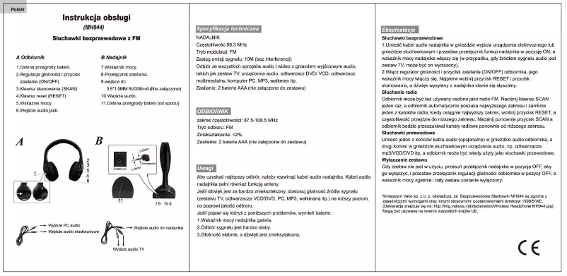Page 1 of the manual User Manual Vakoss MH944