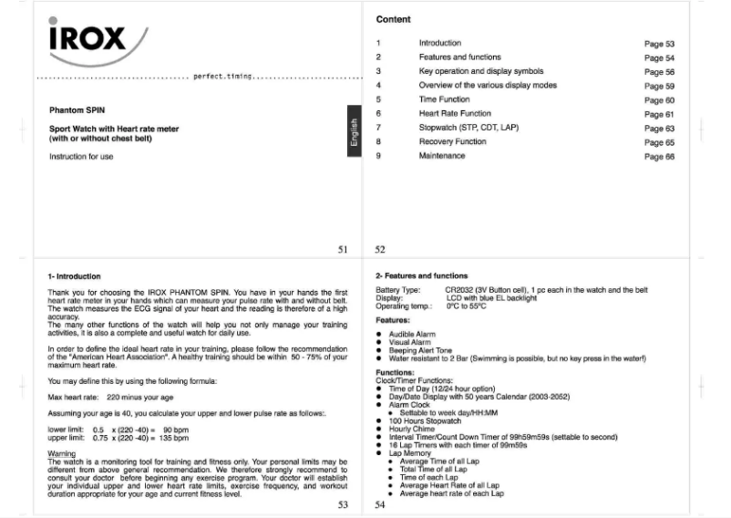 First page image of the manual for SPIN