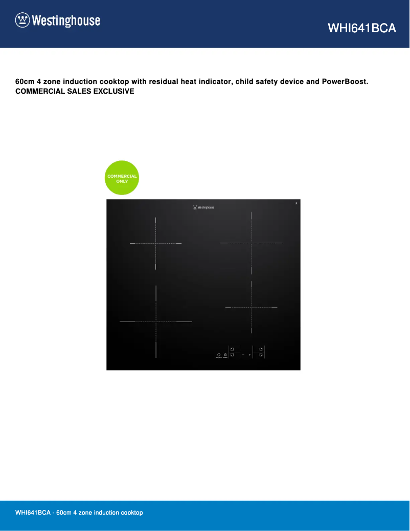 First page image of the manual for WHI641BCA