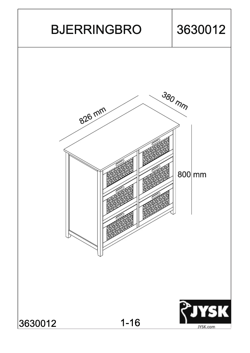 Page 1 of the manual User Manual JYSK Bjerringbro (83x80x38)