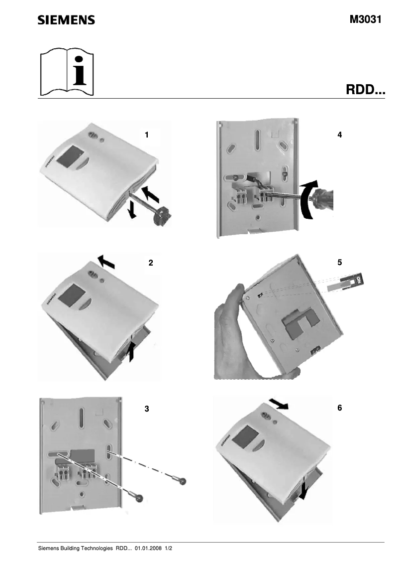 Page 1 of the manual User Manual Siemens Landis & Staefa RDD10
