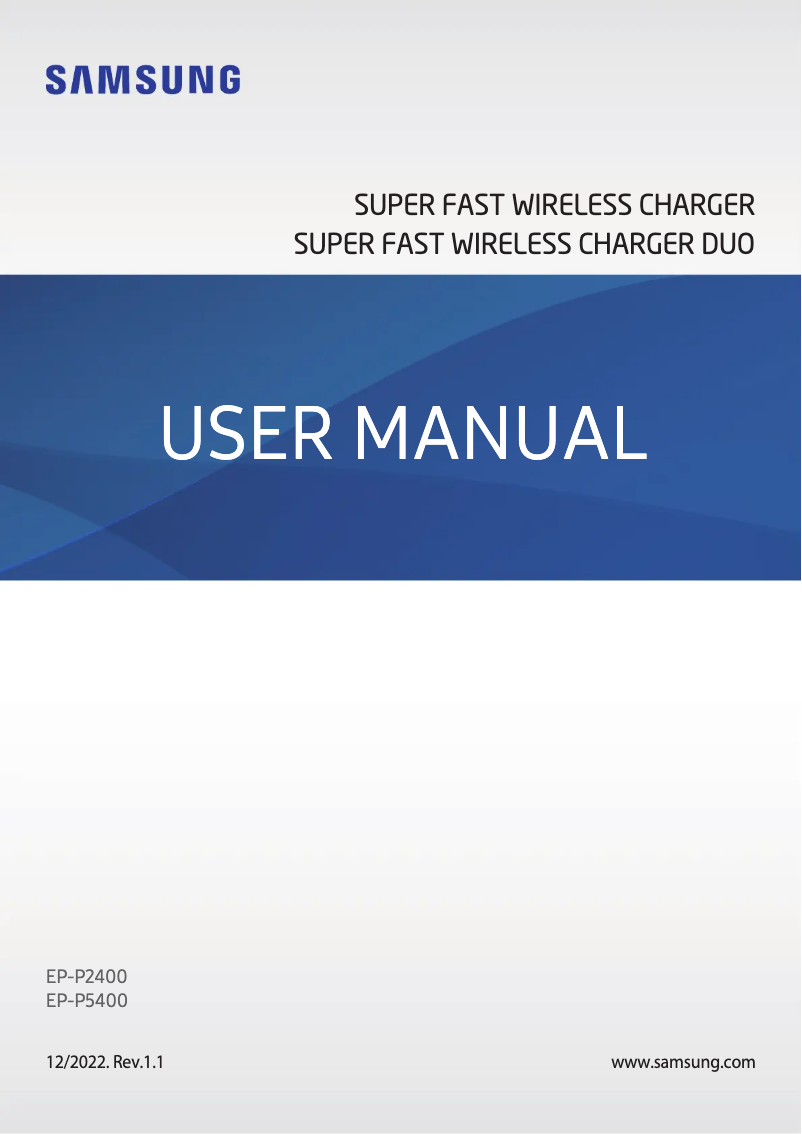 Page 1 of the manual User Manual Samsung EP-P2400