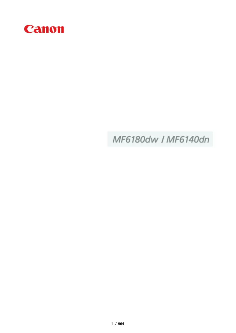 Page 1 of the manual User Manual Canon i-Sensys MF6140dn