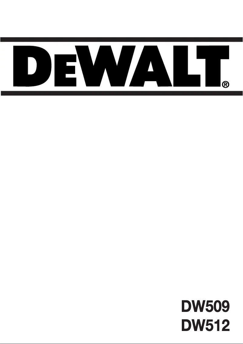 Page 1 of the manual User Manual DeWalt DW509