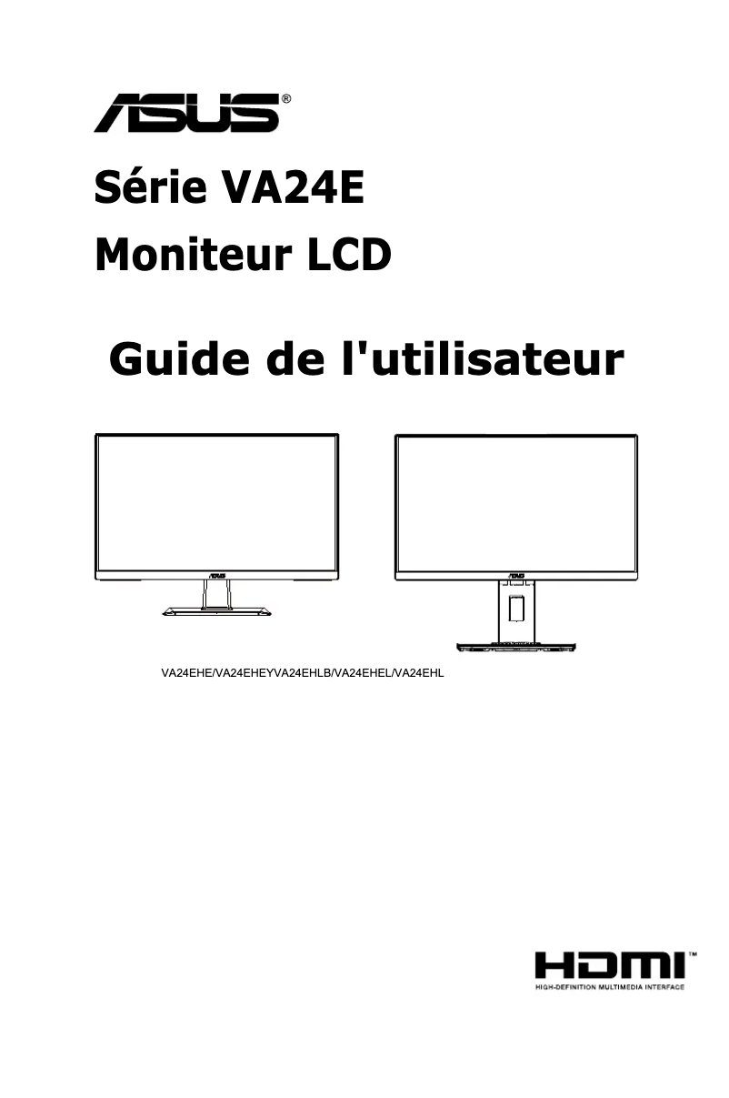 Page 1 of the manual User Manual Asus VA24EHEY