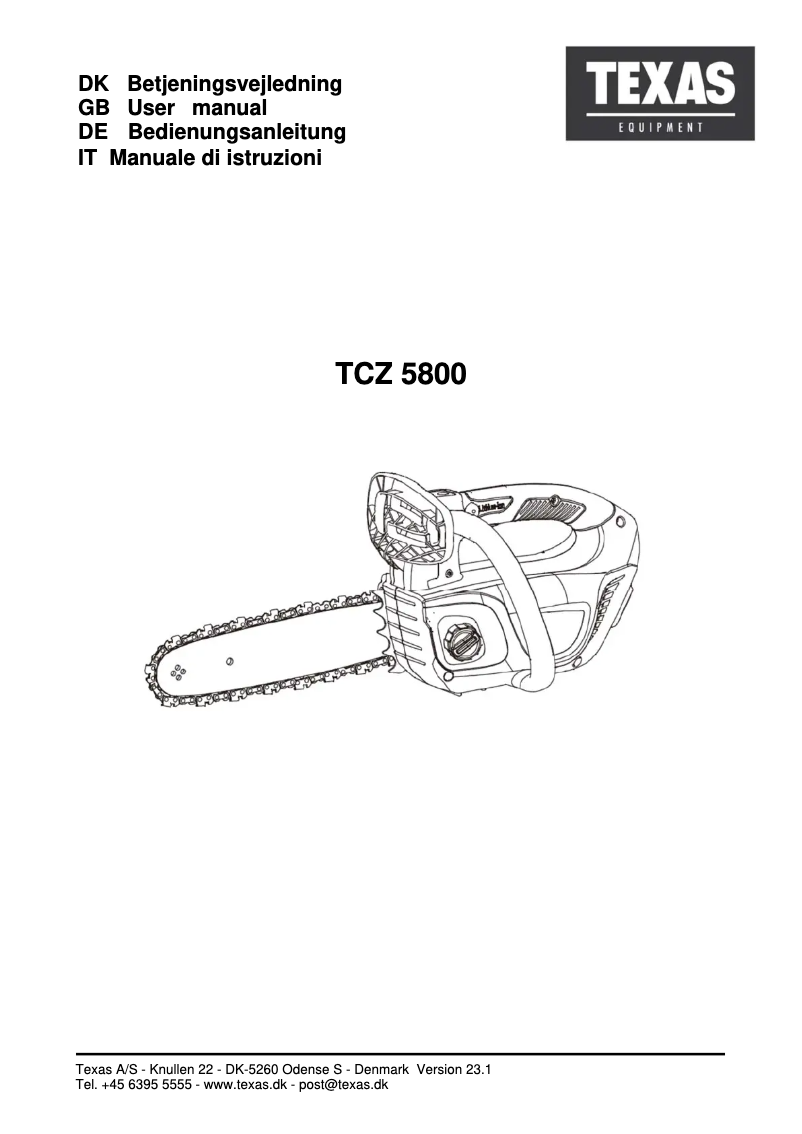 First page image of the manual for TCZ 5800