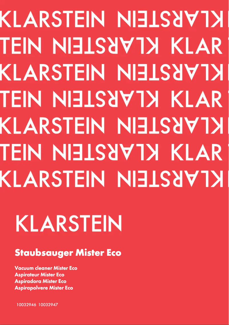 First page image of the manual for Mister Eco 10032946