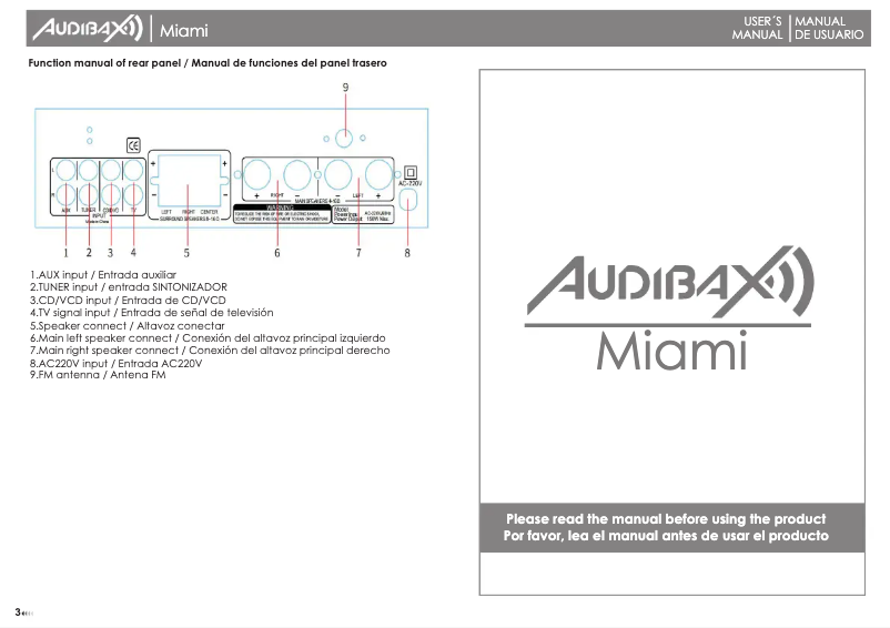Page 1 of the manual User Manual Audibax Miami