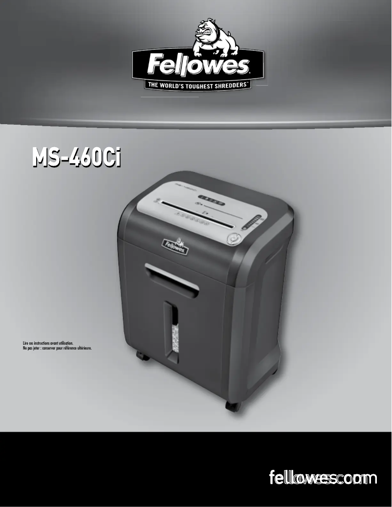 Page 1 of the manual User Manual Fellowes Microshred MS-460Ci