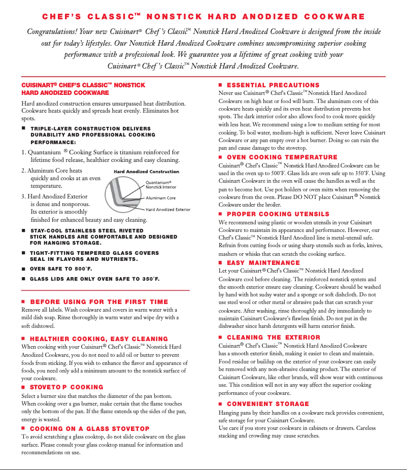 Page 1 of the manual User Manual Cuisinart Chef's Classic 655-35