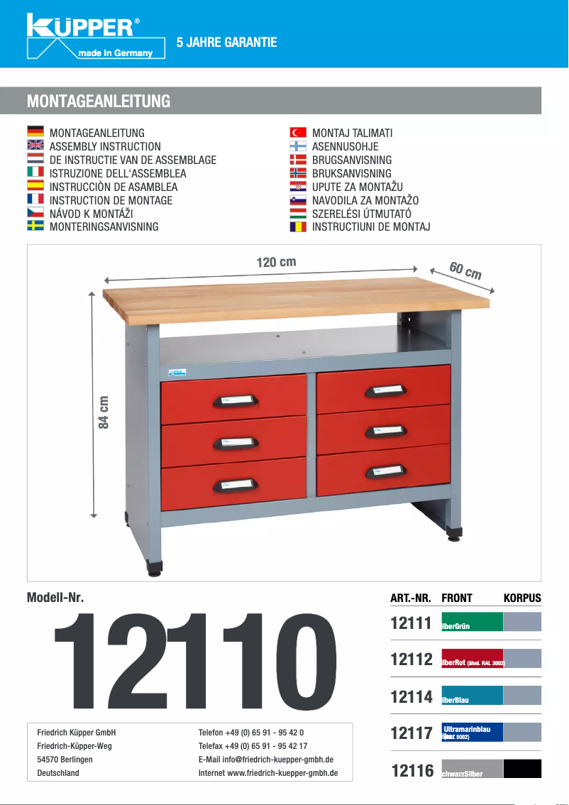 Page 1 of the manual User Manual Küpper 12112