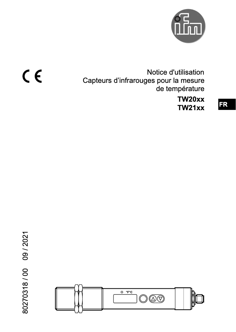 Page 1 of the manual User Manual IFM TW2100