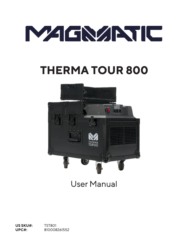 Page 1 de la notice Manuel utilisateur Elation Therma Tour 800
