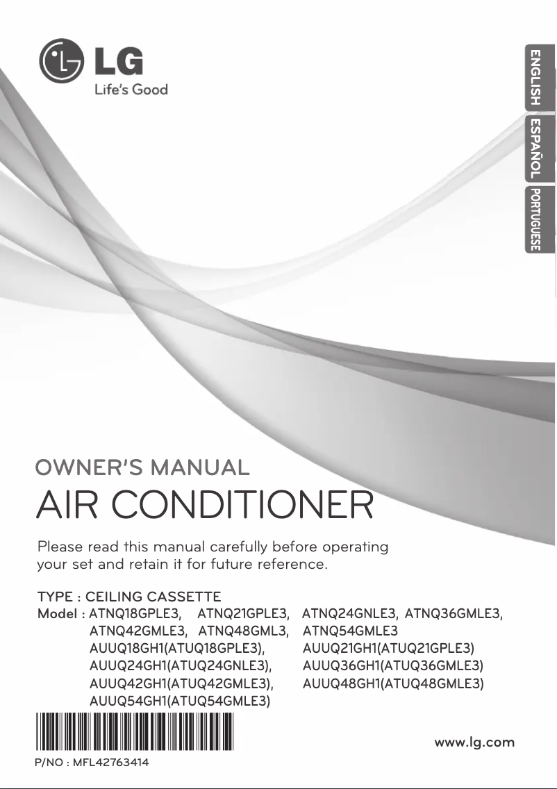 First page image of the manual for ATNQ24GNLE3