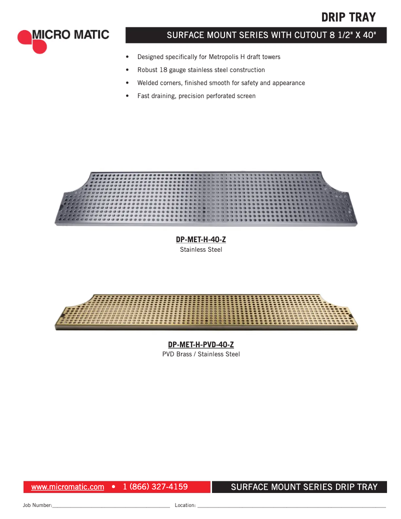 Page 1 of the manual User Manual Micro Matic DP-MET-H-40-Z