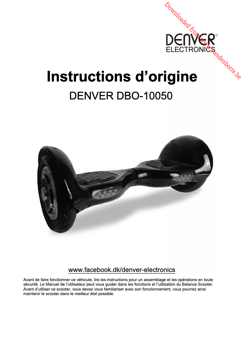 Page 1 of the manual User Manual Denver DBO-10050