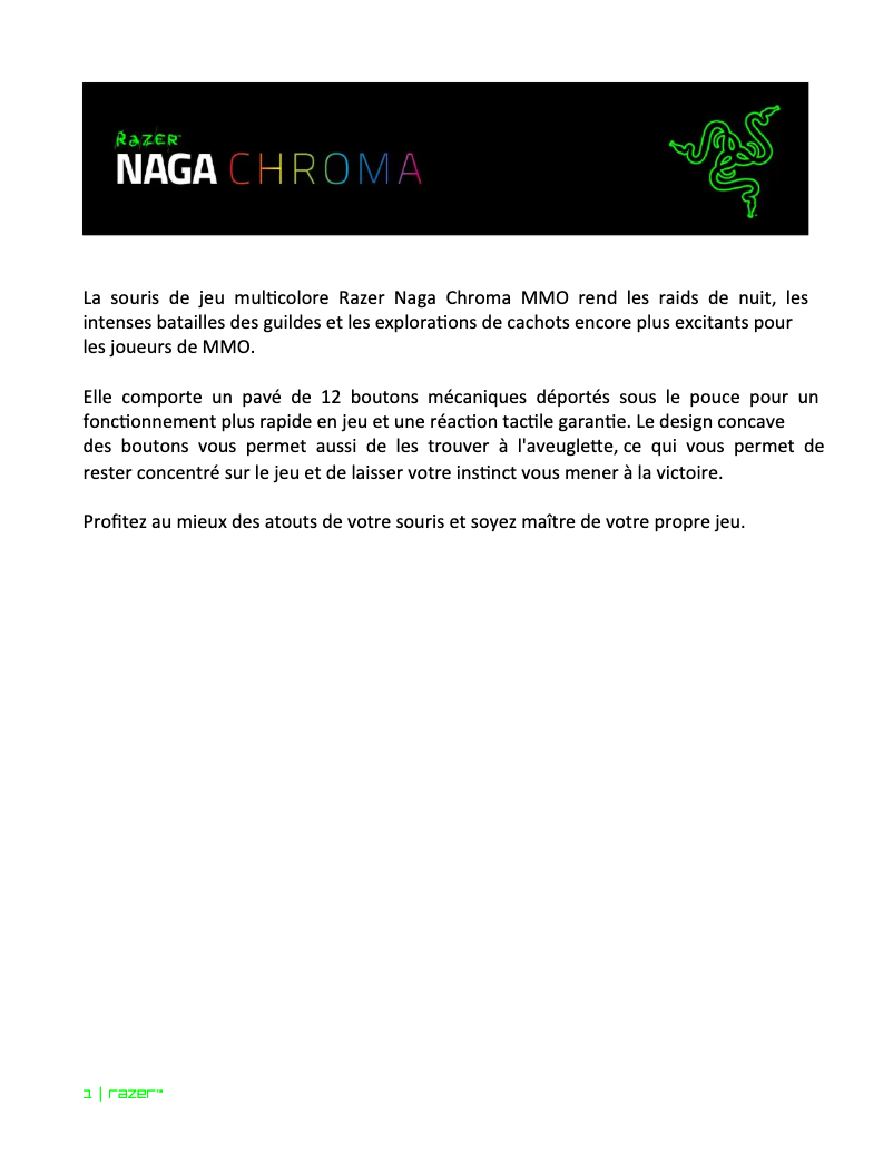 Page 1 of the manual User Manual Razer Naga Chroma