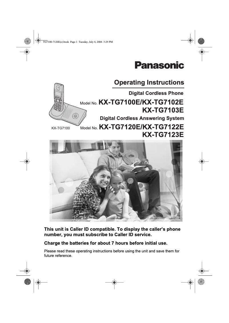 Page 1 of the manual User Manual Panasonic KX-TG7124E