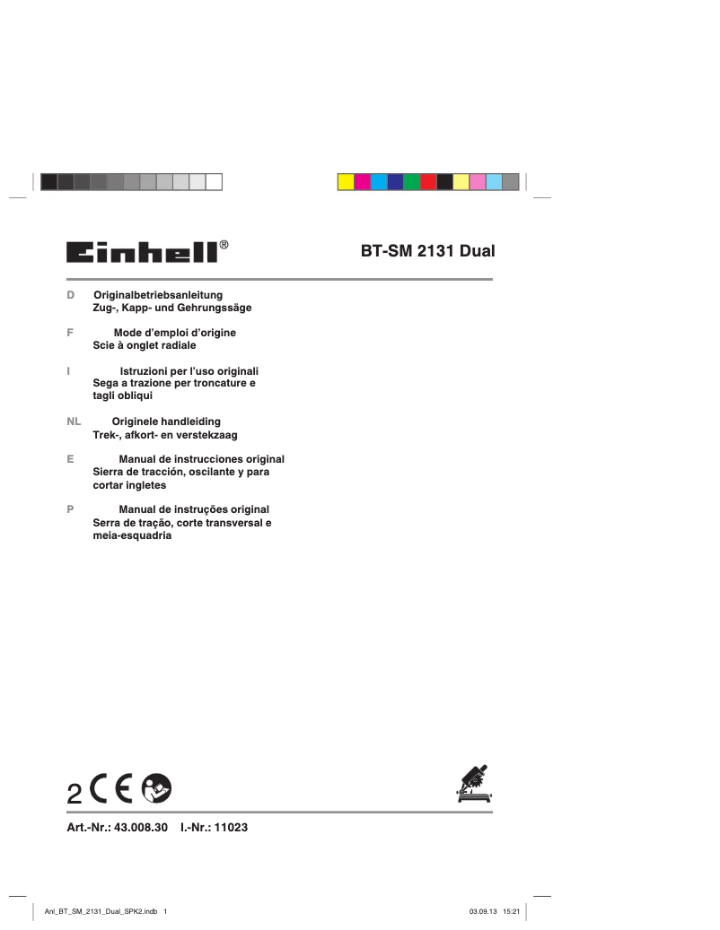 First page image of the manual for BT-SM 2131 Dual