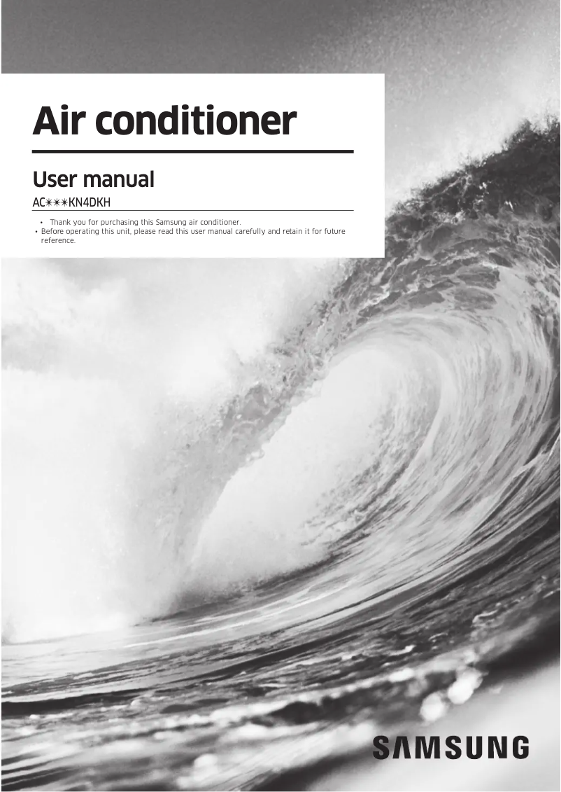 Page 1 of the manual User Manual Samsung AC048KN4DKH